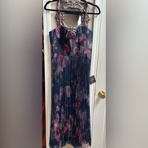 Lulus Floral Pleated Midi Dress